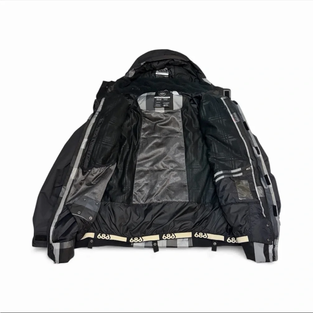 686 Men’s Black & Gray Infi-Dry Hooded Winter Jacket NEW - Picture 3 of 13